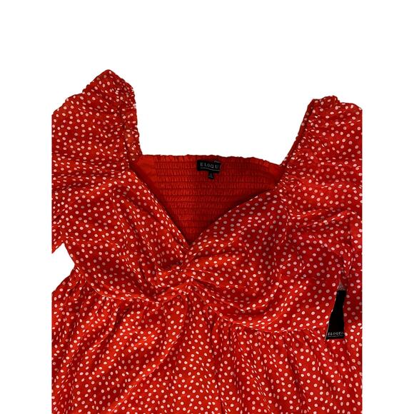 Eloquii la Dota Vita twisted bodice red white polkadot mini dress nwt - Picture 7 of 10